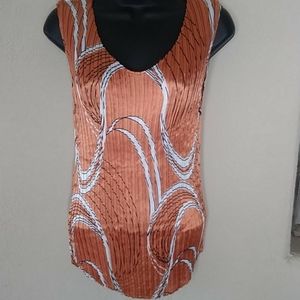 Psychedelic Pleated Expandable Top Plus Size